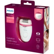 Philips Satinelle Essential BRE255 Corded Epilator - White/Pink