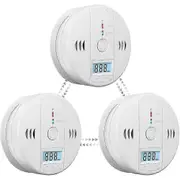 3 Pack Smoke Detector And Carbon Monoxide Detector Alarm With Lcd Display