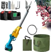 Telescopic Electric Pruning Shears & Fruit Picker – Cordless Garden Secateurs with 20mm Cutting Capacity, 2 Batteries & Collection Bag for Tall Trees, Orchard & Fruit Harvesting