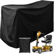 Heavy Duty Mobility Scooter Cover with Storage Bag, 190D Oxford Waterproof, Convenient Mobility Scooter Bag, Anti UV Wheelchair Storage Cover (190X71X117cm)