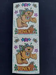 Illuminations 1983 Natural Scratch & Sniff Honey Bear Stickers, set of 2, New