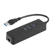 New 3-Port USB 3.0 Hub with Gigabit Ethernet Adapter, LAN RJ45