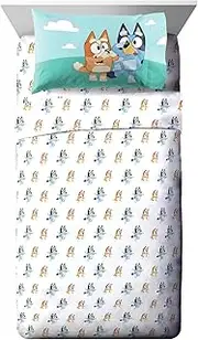 Bluey & Bingo Full Size Sheet Set - 4 Piece Set Super Soft and Cozy Kid s Bedding - Fade Resistant Microfiber Sheets (Official Bluey Product)