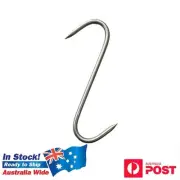 New Butchers 8 in Meat Hanging Hooks Solid Stainless Steel Meat S-Hooks