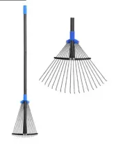 Adjustable Metal Leaf Rake Long Handle Garden Rakes For Lawns Heavy Duty Leaves
