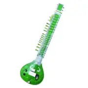 MUSICAL STRING INSTRUMENT INDIAN ELECTRIC SITAR TUNWOOD HAND PAINTED WITH BAG