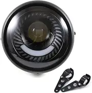 Motorcycle Headlight For Cafe Racer Motorcycle 6.5 Headlight LED Retro For Vintage Fog High Low Beam Headlamp Daytime Running Light Bracket