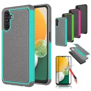 For Samsung Galaxy A03s A12 A13 A14 Case Rubber Bumper Cover + Tempered Screen