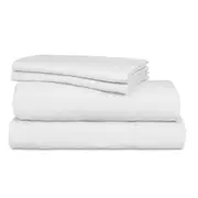 Ardor Boudoir Vintage Washed Fitted Sheet w/ Pillowcase Set White