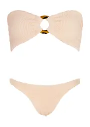 Hunza G Gloria Seersucker Bandeau Bikini - Nude - One Size ONE SIZE