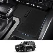 Center Console Wireless Charging Protective Mat for 2024 2025 Toyota Land Cruiser Prado 250 J250 LC250 Accessories (Not Fit 1958), Non-Slip Silicone Anti-Dust Pad Liner (Left-Hand Drive)