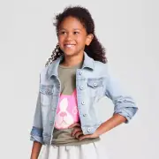 Girls' Cat & Jack Super Stretch Light Wash Blue Frankie Jean Jacket, Size XS 4/5