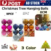 18x Christmas Tree Baubles Balls Decor Ornament Xmas Party Decorations Gift Pack