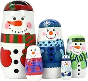 Nesting Dolls Russian Matryoshka Wood Stacking Nested Set for Kids Handmade Toys for Children Kids Christmas Birthday Decoration Halloween Wishing Gifts