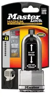 Laminated Padlock, 2-In. x 2.5-In. Boron Shackle
