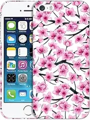 SuzaCase Back Case for iPhone 5/ 5s / SE 2016 - Stylish Cherry Blossoms Watercolored Design Printed Cute, Sleek Durable Hardshell Protective Designer Phone Case/Cover for iPhone 5/ 5s / 1st Gen
