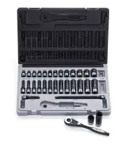 Dual Action 31pcs Metric Standard Socket Set 1/4" Drive 6pt 4mm to 15mm 10043102