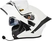 Motorcycle Helmet, flip-up Helmet, Double Visor, Motorcycle Helmet, Scooter Helmet, Moped Helmet, ECE Certified for Women, Men, Adult Motorcycle Helmet F,XXL