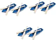 6 Sets Home Craft Mini Boat and Paddles Decor Elegant Beachy Decor for Dollhouse and Micro Landscape