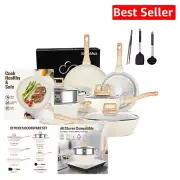 Granite Coated Cookware Set - 12 Pieces for Effortless Cooking and Easy Cleanup