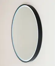 Remer Sphere DB 800mm Round Mirror Matte Black Bluetooth Speakers & LED Lighting