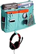 Hanging Storage Organiser Bag，Bedside Caddy Pink Bedside Hanging Organizer Bag Pockets for Dorm Hospital College Bunk Bed to Storage Books Phones Remote Control Ma (Color : Green, Size : 2pcs)