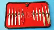 10 PCS CASTROVIEJO SUTURE SCISSORS NEEDLE HOLDERS FORCEPS OPHTHALMIC EYE SET KIT