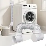 tatamelon Dryer Vent Connector Kit,90 Degree Dryer Vent Elbow+10ft hose & sealing kit for 4 Inch Dryer Duct, Dryer Adapter,Space-Saving Design for Tight space