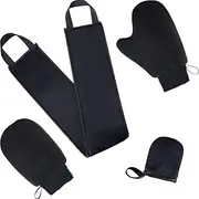Tanning Mitt Set - Velvet Sellf Tanner Applicator, Back Lotion Applicator | Exfoliatings Glove With Thumb, Sellf Tanner Applicator Kit, Flawless Sellf Tan Mitt Kit For Mousse, Lotion, Spray, Reusable