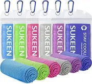 Sukeen Cooling Towels 6 Pack (40"x12"), Cooling Towels for Neck and Face, Quick Dry Sport Camping Cooling Towel, Cold Towel for Hot Weather