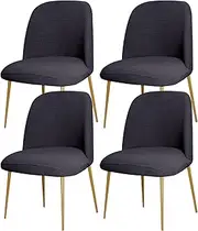 Kitchen Velvet Dining Chair Covers Slipcovers Set 4/2/6 Curved Back Accent Dining Room Chair Covers Modern Stretch Shell Armless Bar Stools Chair Protector Covers,Q,4PCS