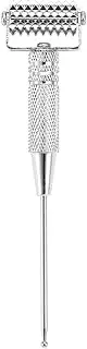 Facial Reflexology Tools - Double Headed Spring Loaded Ear and Body Point Probe Massage Roller, Acupoint Search Massage Pen, Multifunctional Acupuncture Points Detector Probe Tool (Silver)