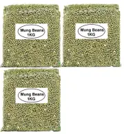 3Kg - 3 Packs x 1kg - Green Mung Beans Moong Beans Sprouts Vegan GF Low GI