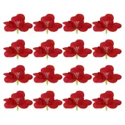 16Pcs Artificial Orchid Petals Faux Orchid Flower Head Fake Flowers, Red