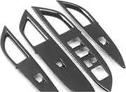 XEDLAMP Door Window Switch Panel Armrest Trim Cover Decoration Chrome, for Mitsubishi, Outlander 2014 2015 2016 2017 2018 2019 Accessories Car Window Switch Decoration(Black 4 pcs)