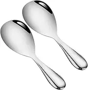 iplusmile 2pcs Stainless Steel Kitchen Stirring Paddle Non Stick Rice Spoon for Cooking Versatile Utensil for Scooping Serving and Stirring Various Foods