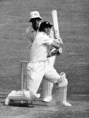 Yorkshire batsman Geoff Boycott in action as wicket-keeper - 1975 Cricket Photo