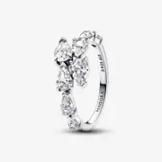 *BRAND NEW* Pandora Timeless Sparkling Clear CZ Overlapping Band Ring 193004C01