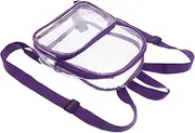 [Abaodam] Clear Mini Backpack for Transparent Book Bag for School Travel Events Lightweight Comfortable Dual Shoulder Straps Ample Storage Compartments