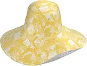 [Yoogain] Cartoon Crystal Light Yellow Foldable Sun Shade Hats for Women for Vacation Decorative Sun hat uv Protection for Curly Hair Women Folding gorros para el sol, Cartoon Crystal Light Yellow, One Size