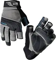 Marine Gear Sailing Gloves - 3-Finger Dexterity Sailing Gear with Better Grip, Neoprene and Padded Knuckles, Reinforced Pressure Points