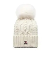 Cashmere Blend Beanie with Pom Pom One size optical white