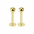 Gold Labret stud monreo With Ball 16g 5/16" Inch lot of 2pc