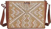 Nicole Lee Jolene Geometric Studwork Messenger Bag, Brown (Brown) - P10269-BW