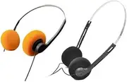 WLngtv 2 Pcs Retro On Ear Headphones, Wired Stereo Headphones, Headphone, Lightweight Portable Headphone with Adjustable Headband, Cassette Player, Over-Ear (Orange and Black)