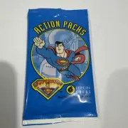 (1) 1996 Skybox Superman Action Packs Sealed Pack