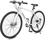 Viribus Hybrid Bikes, 28 inch Road Bike, Mens Bike with Lightweight Aluminum Frame, 700C Hybrid Bicycle 7 Speed, Bicycles for Men Women Adults, Commuter Bikes, City Bikes, Vintage Adult Bike