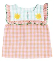 [Stella McCartney Kids] Stella McCartney Kids Gingham ruffled cotton top Y 10 red