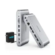 Minisopuru Upgrade DisplayLink Docking Station Triple Monitor with 140W Power...