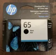 BRAND NEW Genuine HP 65: Black Ink Cartridge